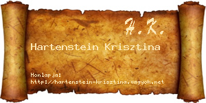 Hartenstein Krisztina névjegykártya